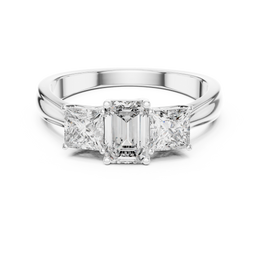Aurora Emerald Spark Ring With Princess Side Diamond - Seraphine Jewels