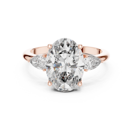 Oval Diamond Ring with Pear Side Stone - Seraphine Jewels