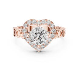 Amour Heart Halo Solitaire Diamond Engagement Ring - Seraphine Jewels