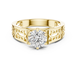 Eternal Grace Round Solitaire Diamond Ring - Seraphine Jewels