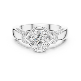 Blossom Twist Round Diamond Engagement Ring - Seraphine Jewels