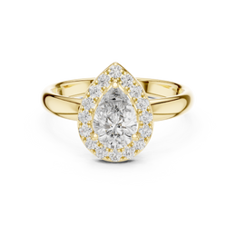 Eternal Teardrop Pear Diamond Ring with Side Stone - Seraphine Jewels