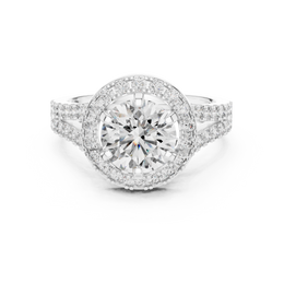 Majesty Round Halo Six Prong Setting Diamond Ring - Seraphine Jewels