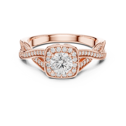 Regal Round Halo Round Diamond With Pave Setting Ring - Seraphine Jewels