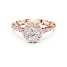 Twisted Halo Round Diamond Ring - Seraphine Jewels