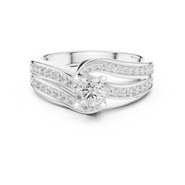 Whispering Waves Ring include Round Diamond - Seraphine Jewels