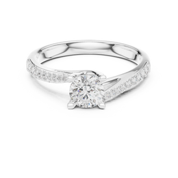 Moonlight Muse Ring with Pave Setting Round Diamond - Seraphine Jewels