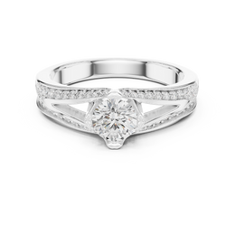 Seraphine Halo Split Ring with Side Round Diamond - Seraphine Jewels