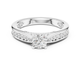 Lumina Split Shank Ring with Side Round Diamond - Seraphine Jewels