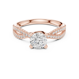 Serenity Knot Ring with Round Diamond - Seraphine Jewels