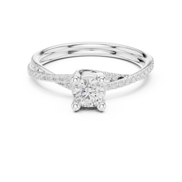 Seraphine Twist Ring with Round Diamond - Seraphine Jewels