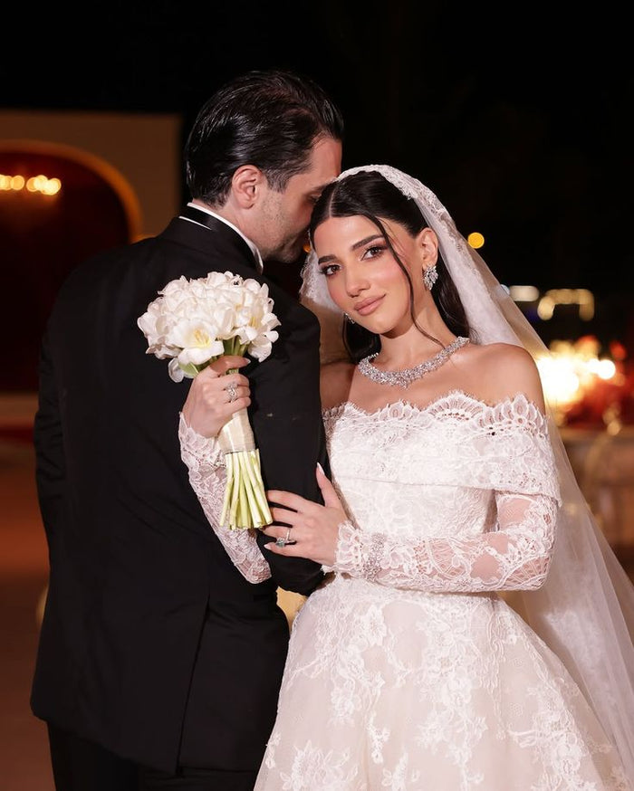 Man and woman in wedding attire